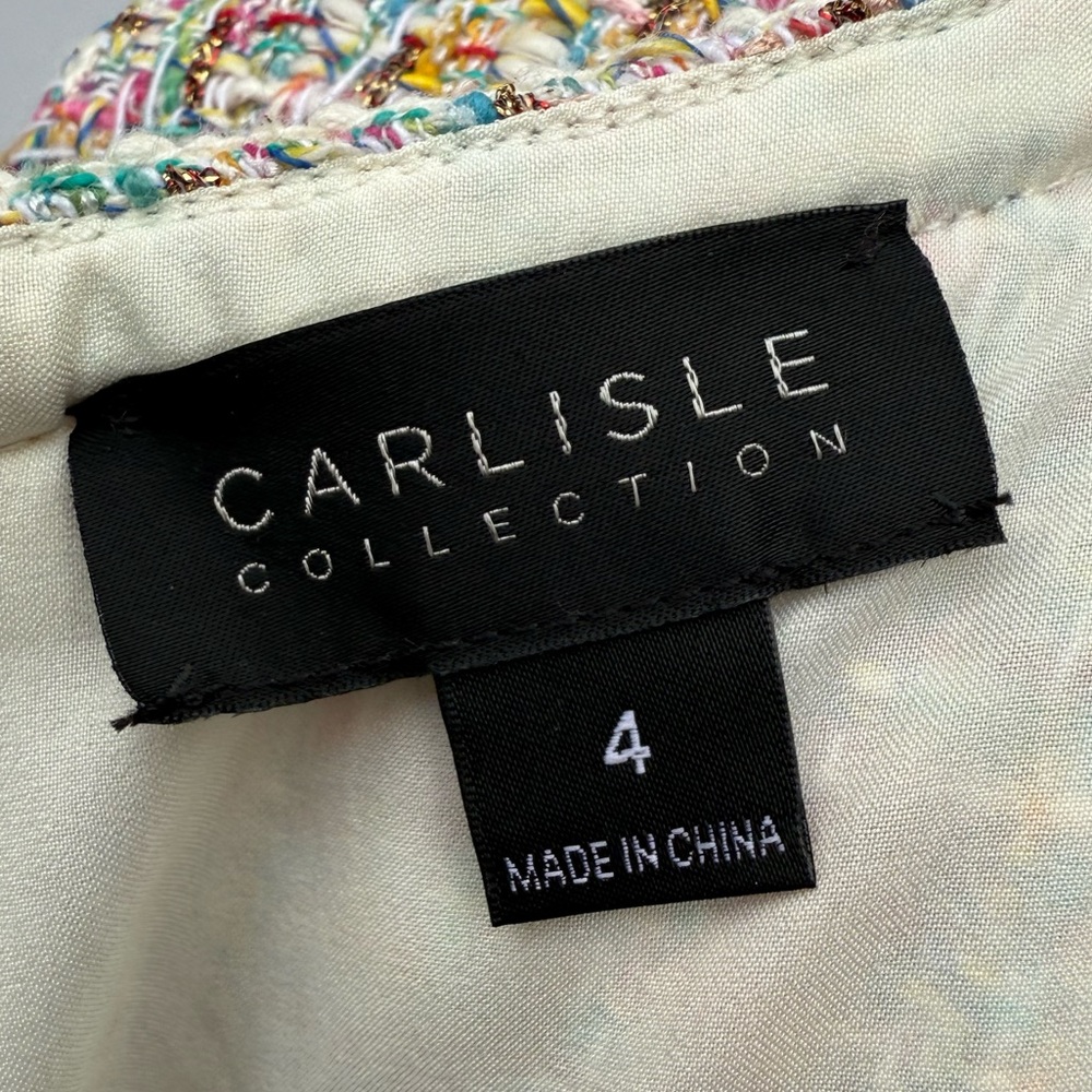 Carlisle Collection V-Neck Multicolor Winter Dress size 4 - Picture 6 of 12